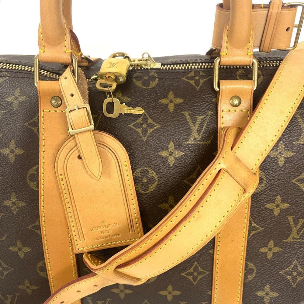 LOUIS VUITTON Brown Monogram Leather Keepall 50 Boston Bag - Picture 4 of 8